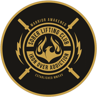 Sober Lifting Club, Iron Over Addiction seal
